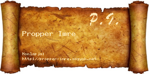 Propper Imre névjegykártya